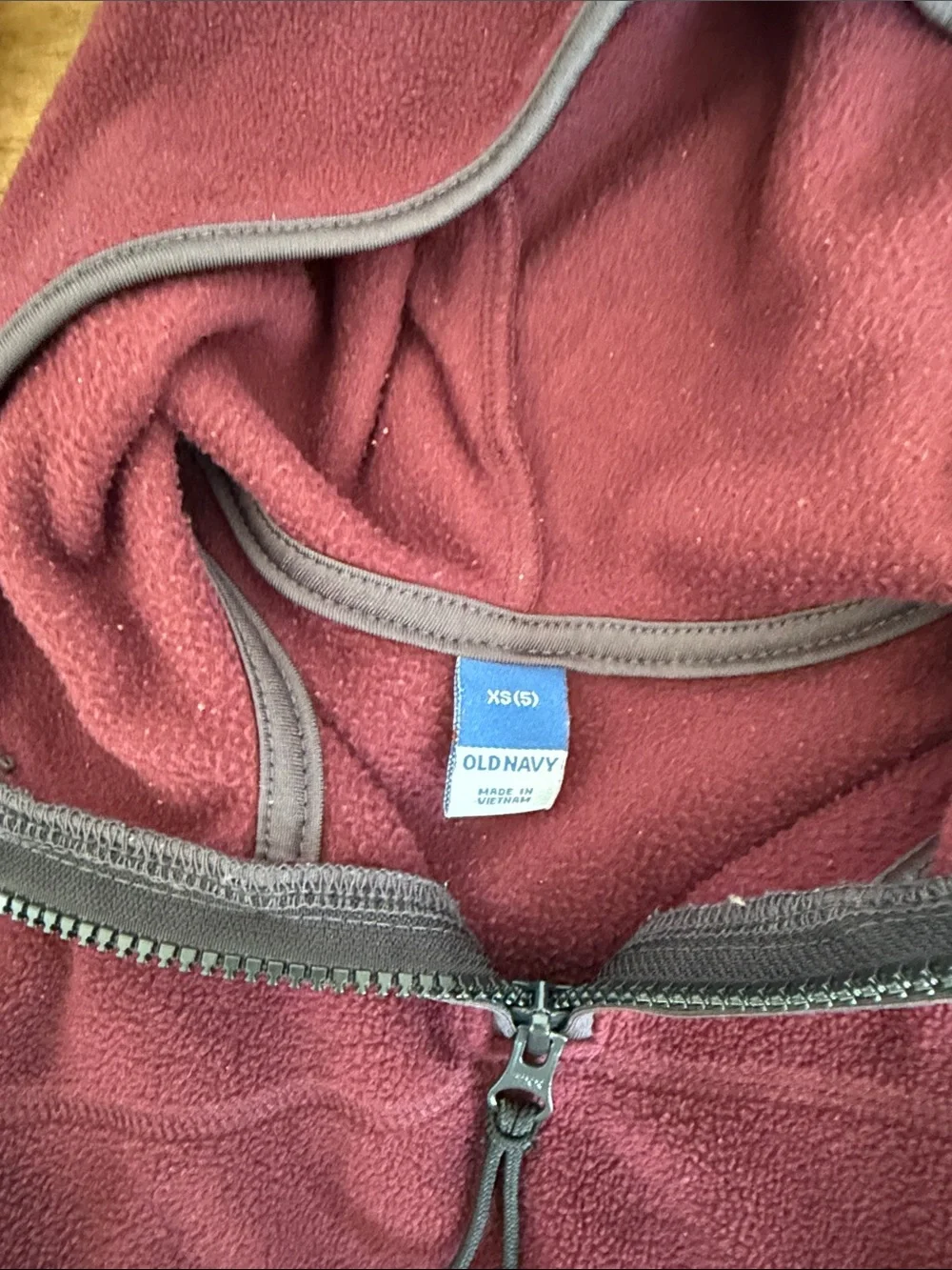 Old Navy Kids Quarter Zip Fleece Hoodie - Black & Burgundy